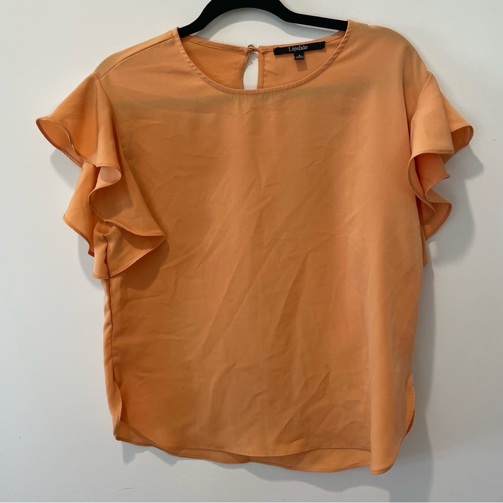 Iipslide yellow ruffle blouse